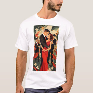 Camiseta Casal retrô em estilo 50 Costume T-Shirt