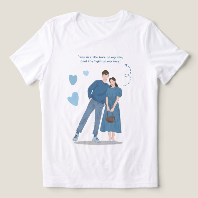 Camiseta Casal Romântico (Design frontal)