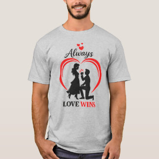 Camiseta Casal Romântico Amor Vence Presente de Al