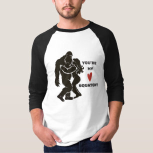 Camiseta Casal Romântico BigFoot Engraçado “Você é Meu Squa