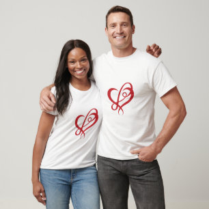 Camiseta Casal Romântico Coração Infinito Amor Par