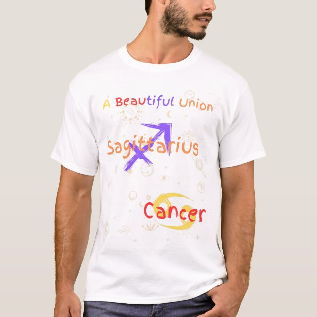 Camiseta Casal Sagitário do Cancer Zodiac T-Shirt (Frente)