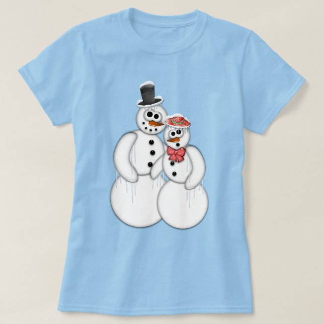 Camiseta Casal Snowman (Frente do Design)