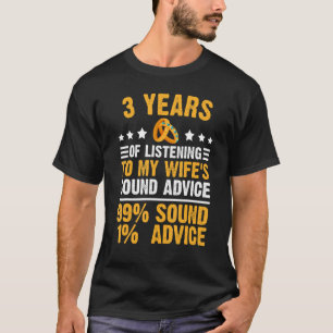 Camiseta casamento 3 anos de casamento do marido