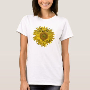 Camiseta Casamento Amarelo de Brilho de Girassol