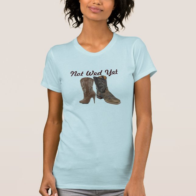 Camiseta casamento angustiado de cowboy do oeste (Frente)