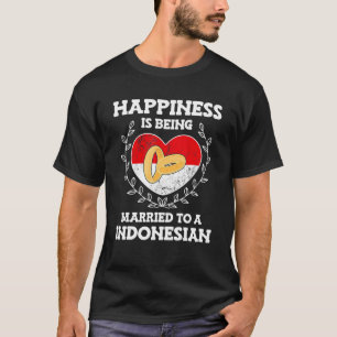 Camiseta Casamento Aniversário Casado Com Uma Esposa Indoné
