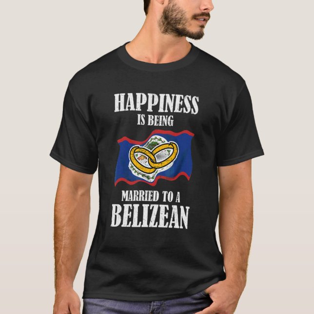Camiseta Casamento Beliziano Belize Casado Bandeira Casada  (Frente)