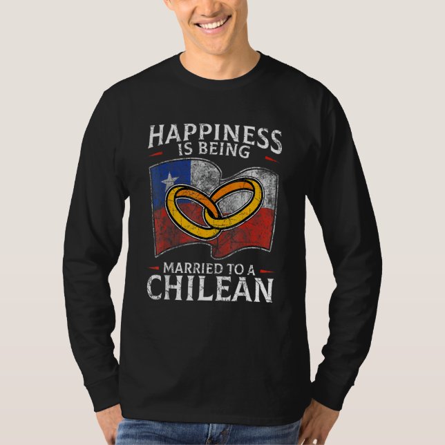 Camiseta Casamento chileno Chile se casou com Bandeira Casa (Frente)