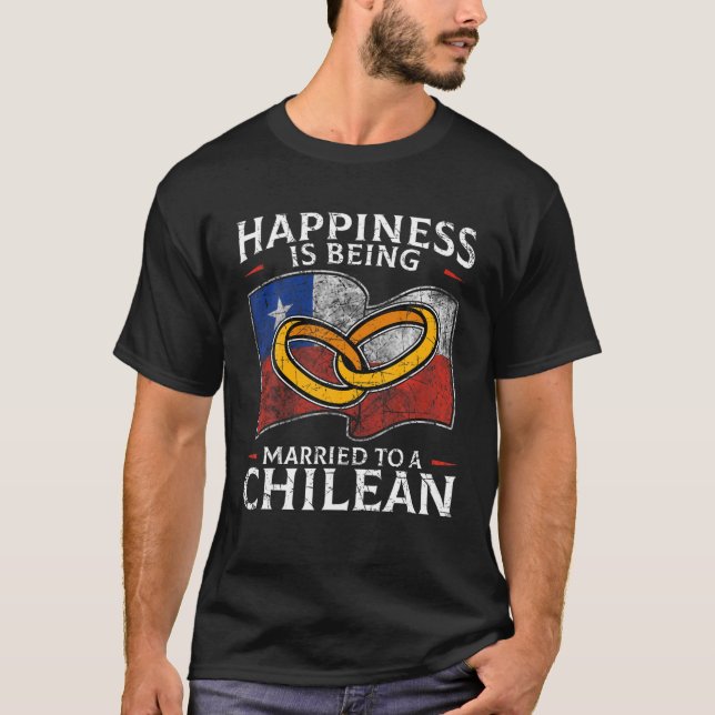 Camiseta Casamento chileno Chile se casou com Bandeira Casa (Frente)