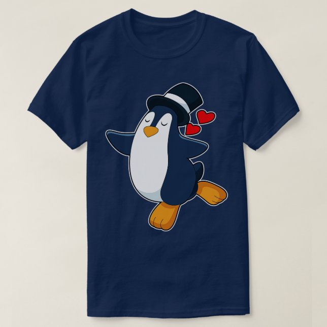 Camiseta Casamento com Cilindro do Penguin Groom (Frente do Design)