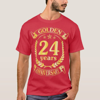 Camiseta Casamento Com Ouro De 24 Anos Para Hu