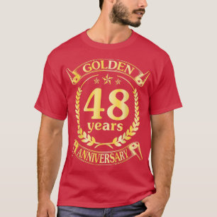 Camiseta Casamento Com Ouro De 48 Anos Para Hu