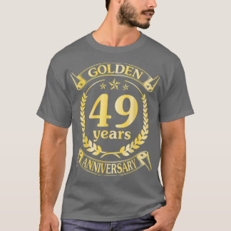 Camiseta Casamento Com Ouro De 49 Anos Para Hu