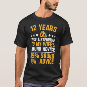 Camiseta casamento de 12 anos de casamento para o marido