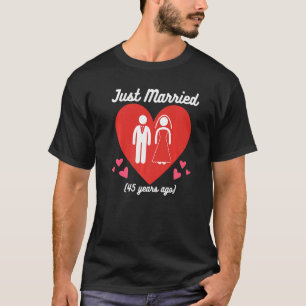 Camiseta casamento de 45 anos Recem casados de aniversário