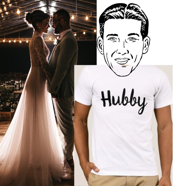 Camiseta Casamento de Casal Hubby (Criador carregado)