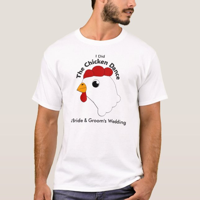 Camiseta Casamento de dança de frango com graça personaliza (Frente)