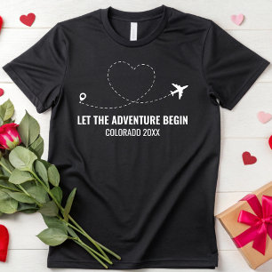 Camiseta Casamento de Destino Personalizado Viagem Fuga