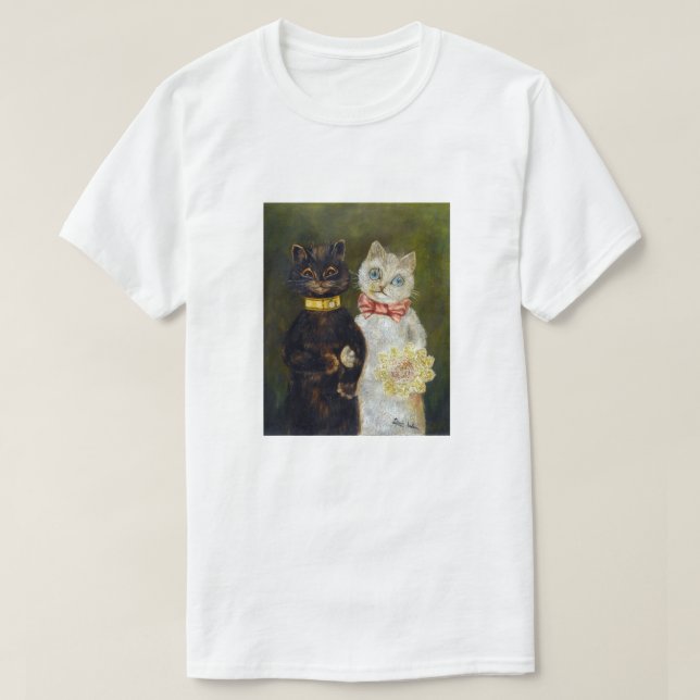Camiseta Casamento de Gato, Casamento, Noiva, Louis Wain (Frente do Design)