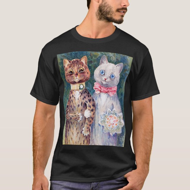 Camiseta Casamento de Gato, Casamento, Noiva, Louis Wain (Frente)