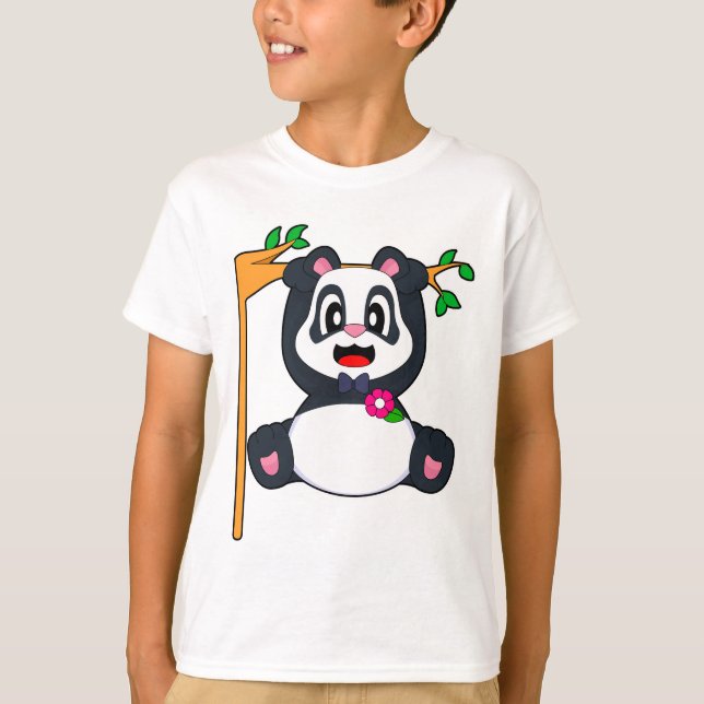 Camiseta Casamento de laço de groom Panda (Frente)