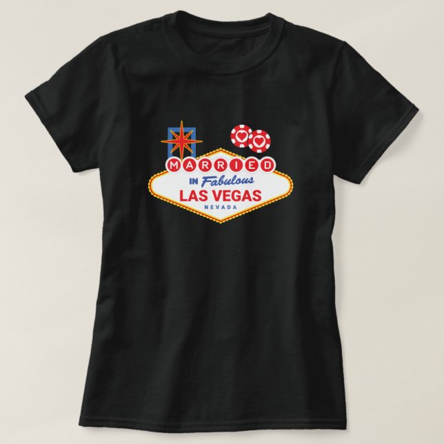 Camiseta Casamento de Las Vegas - Casal casado em Las Vegas (Frente do Design)