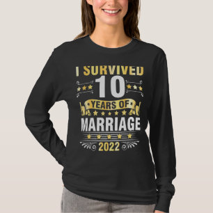 Camiseta Casamento De Mulher Marido Que Sobrevivi A 10 Anos