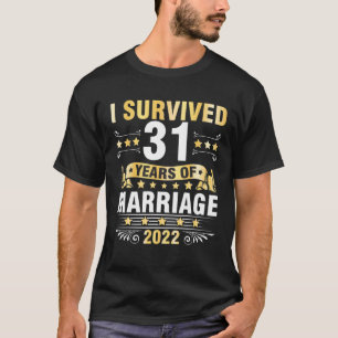 Camiseta Casamento De Mulher Marido Que Sobrevivi A 31 Anos