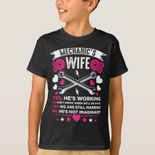 Camiseta Casamento de Namorada de Esposa Mecânica