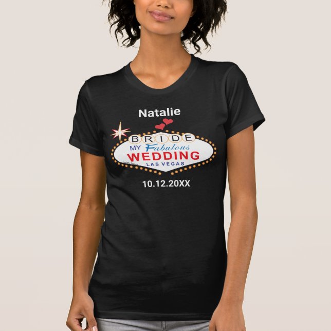 Camiseta Casamento de noiva personalizado em Las Vegas (Frente)