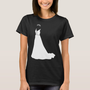 Camiseta Casamento de vestido de noiva preto e branco