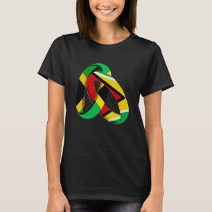 Camiseta Casamento do Casamento do Anel Crescente na Jamaic