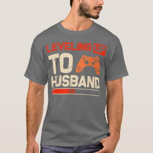 Camiseta Casamento do Noivado Mens Gamer Nivelando Até
