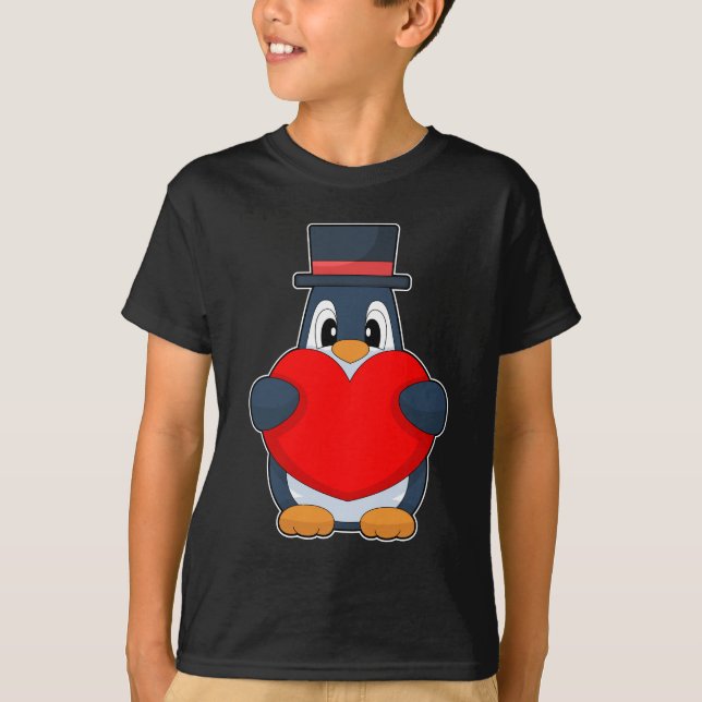 Camiseta Casamento do Pinguim Groom Heart (Frente)
