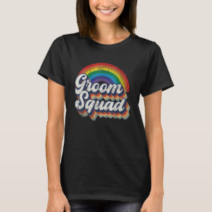 Camiseta Casamento do Solteiro do Orgulho Lgbt do Groom Squ