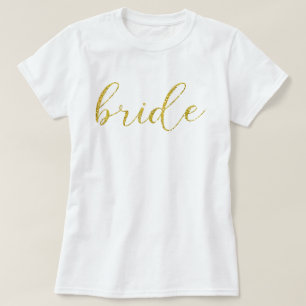 Camiseta Casamento Dourado com Tipografia Noiva