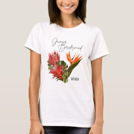 Camiseta Casamento Floral de Script Bride Tropical Breeze J
