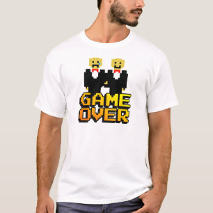 Camiseta casamento "Game Over" (Gay, 8 bits)