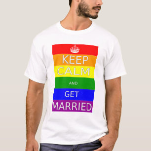 Camiseta Casamento Gay Mantenha a calma e Case