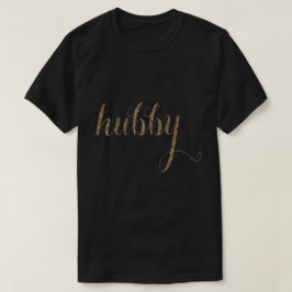 Camiseta Casamento Gold Foil Typografia HUBBY