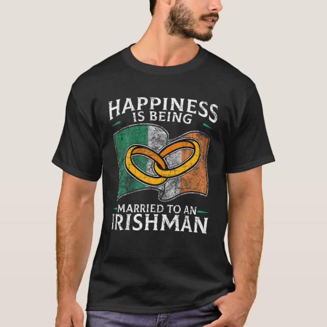 Camiseta Casamento Irlandês Irlanda Raízes Irlandesa Bandei (Frente)