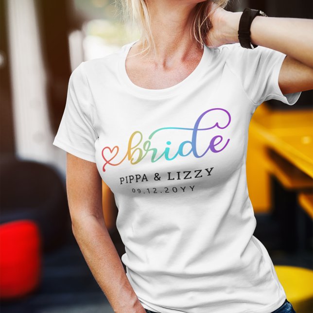 Camiseta Casamento LGBT da Noite do Arco-Íris Esquerdo (Criador carregado)
