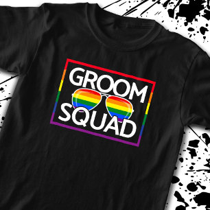 Camiseta Casamento LGBTQ Orgulho Gay Correspondência Esquad