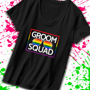 Camiseta Casamento LGBTQ Orgulho Gay Correspondência Esquad