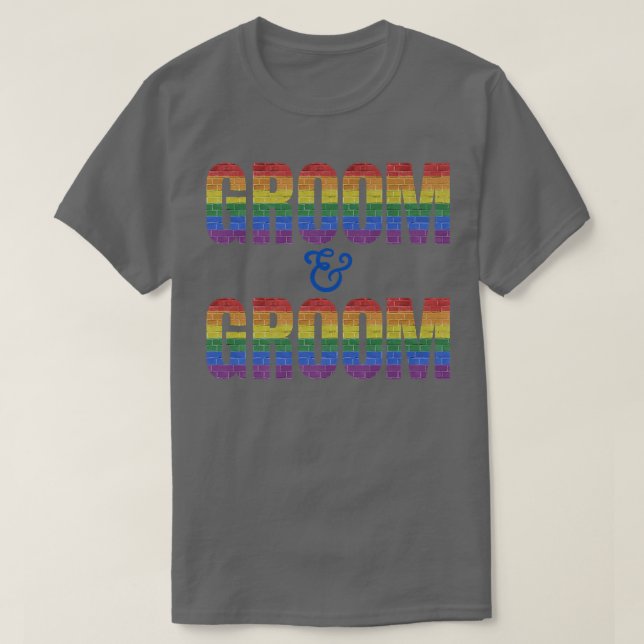 Camiseta Casamento LGBTQ Roupa de Casamento e Casamento par (Frente do Design)