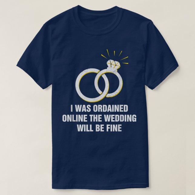 Camiseta Casamento Ordenado Online Será Bom Oficiante1991 (Frente do Design)