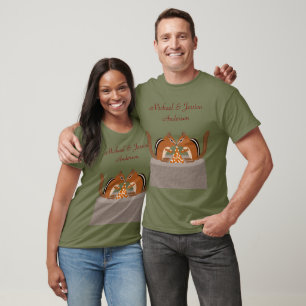 Camiseta Casamento outono Chipmunks Bonitos Personalizado