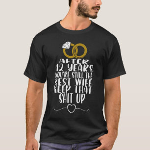 Camiseta Casamento Para Homens 12 Anos De Aniversário