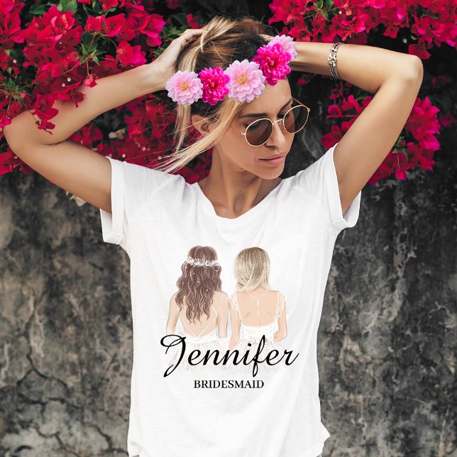 Camiseta Casamento personalizado da na moda moderna dama de (Criador carregado)